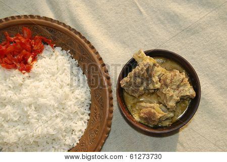 Yakhni kashmiri mutton curry from India