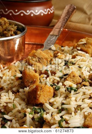 Gatte Ka Pulao - A rajasthani rice preparation