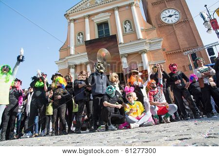 Costumed People In Carnival