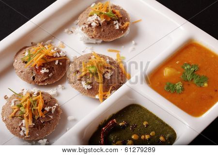 Ragi Idli, is a savory cake of south India