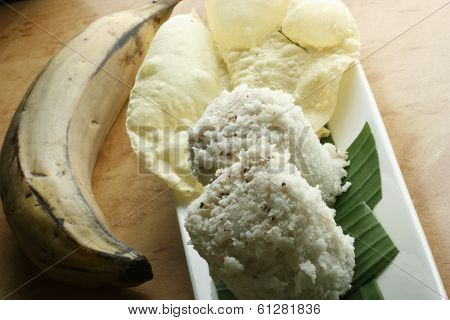 Puttu Papad - A breakast dish of Kerala, India