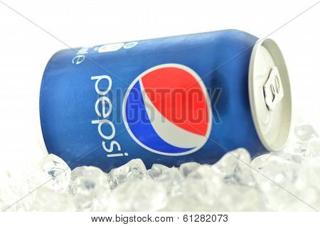 Pepsi drink in a can isolated on white background
