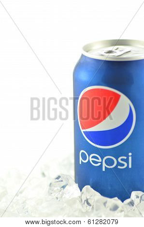 Pepsi drink in a can isolated on white background