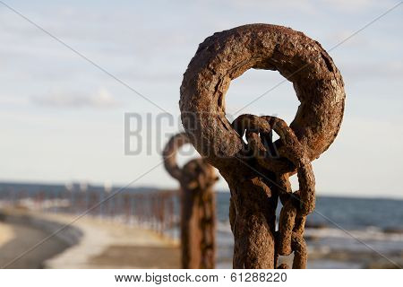 Rusty Old Post and Chain