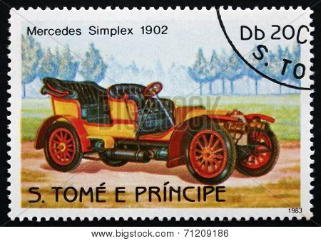 Postage Stamp Sao Tome And Principe 1983 Mercedes Simplex, 1902,
