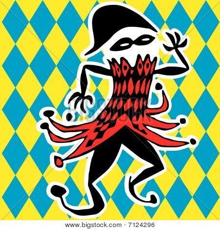 Portret clown - ilustracji wektorowych.