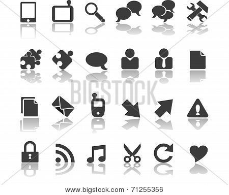 collection of modern black business icons