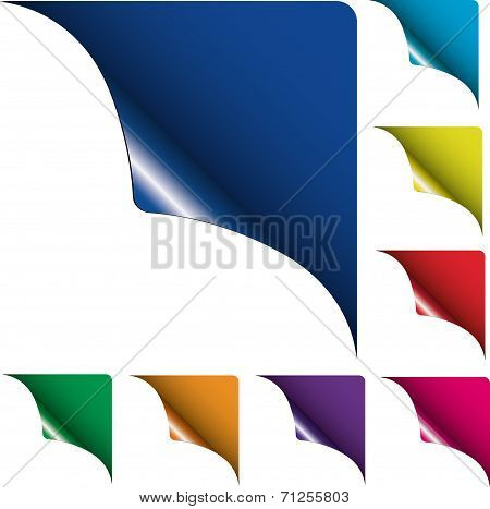 set of curled corner signs