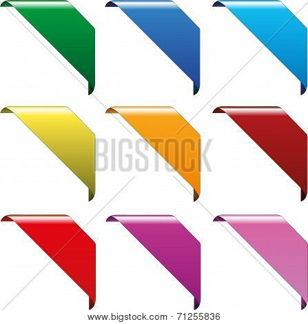 set of curled corner signs