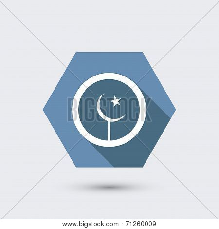 vector modern flat icon with long shadow.