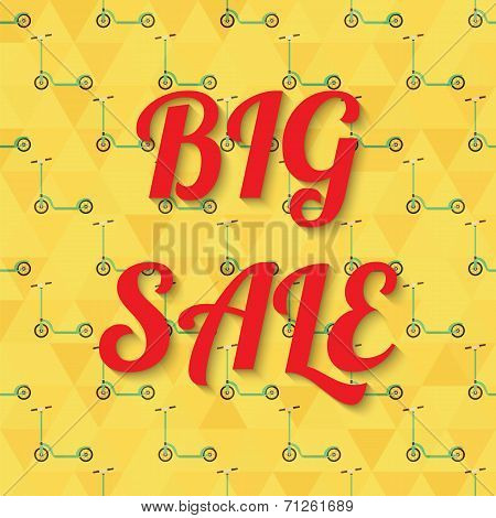Seamless Background With Scooter. Big Sale Poster