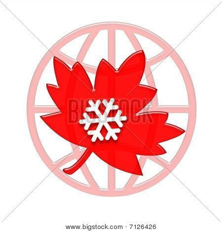 Canada foglia globo icona
