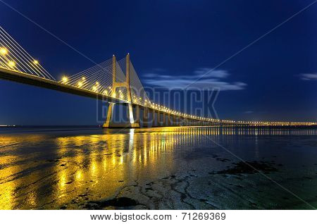 Vasco Da Gama Bridge By Night
