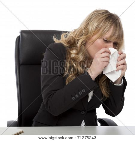 Young Businesswoman With Hayfever