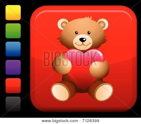 테 디 베어 사각 인터넷 버튼 아이콘