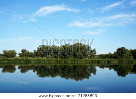 River Chagan In Kazakhstan, Summer