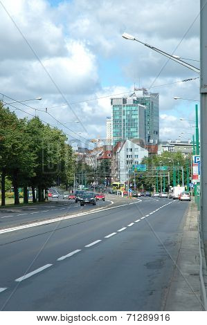 Krolowej Jadwigi Street In Poznan, Poland