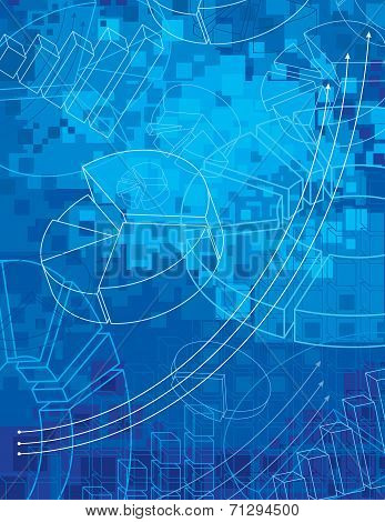 Business Background With Successful Charts And Arrows