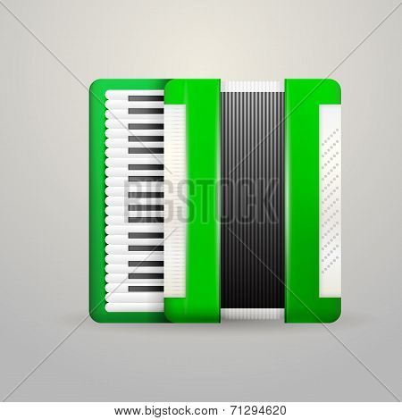 Vector illustration of green accordion