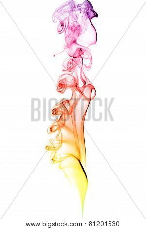 Colorful smoke clouds close up