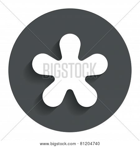 Asterisk footnote sign icon. Star symbol.