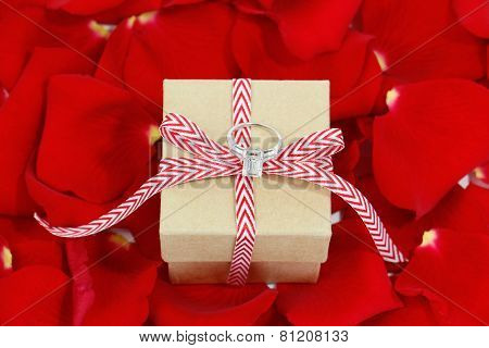 Rose petal gift engagement ring