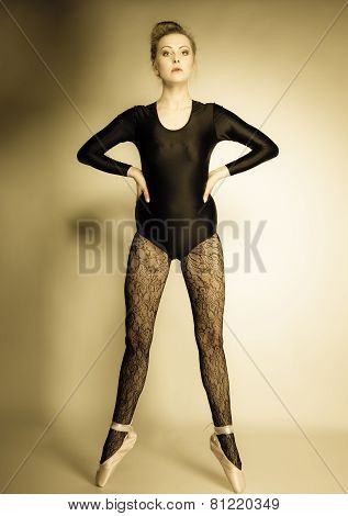 Graceful Woman Ballet Dancer Full Length
