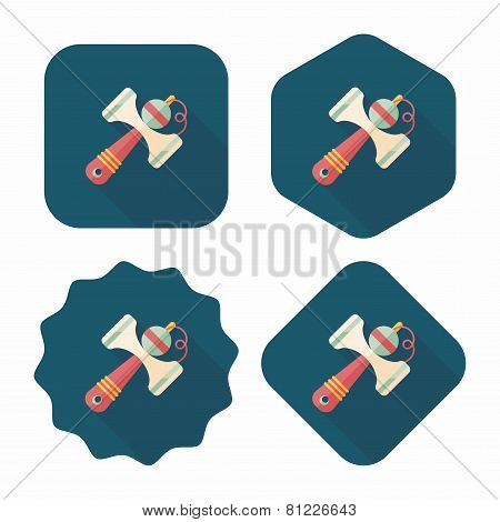 Kendama Flat Icon With Long Shadow,eps10