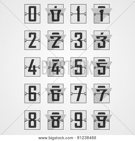 Numbers from Mechanical Scoreboard Alphabet