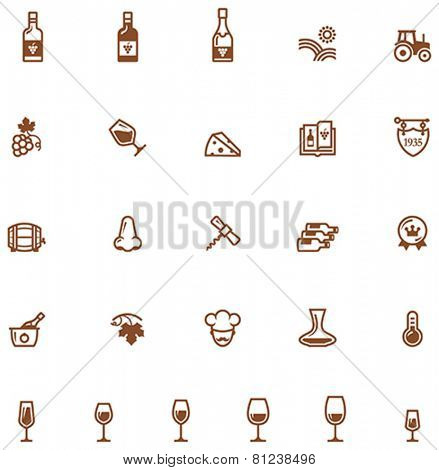 Set of the wine related icon