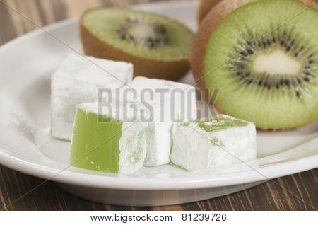 Lukum (turkish Delight) With Kiwi Fruit