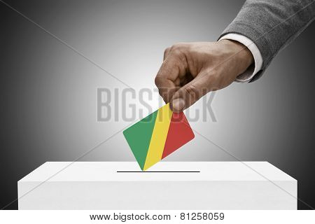 Black Male Holding Flag. Voting Concept - Congo-brazzaville - Republic Of The Congo