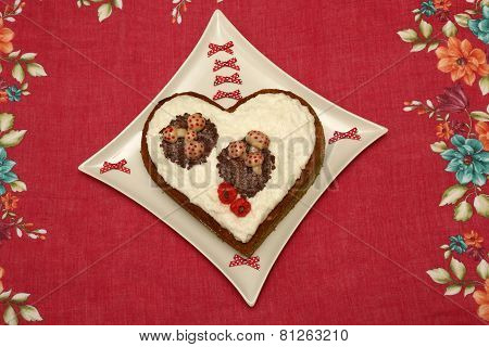 Special heart cake piece