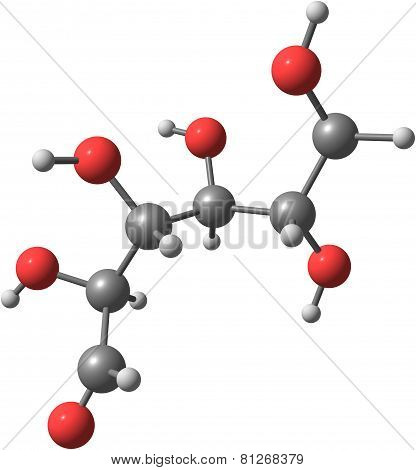 Glucose Model. Isolated on white