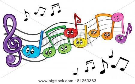 Cartoon music notes theme image 2 - eps10 vector illustration.