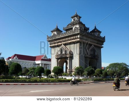 Patuxai Gate In Laos