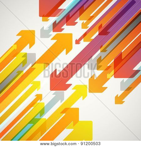Abstract vector background of different color arrows. Design concept