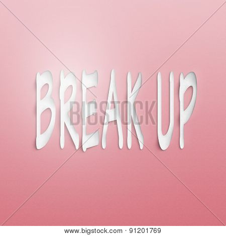 text on the wall or paper, break up