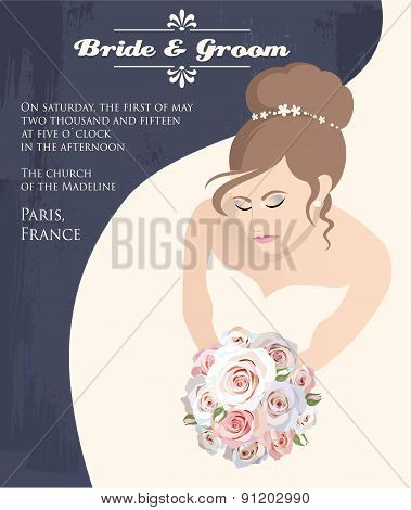 Bride With Bouquet Of Roses