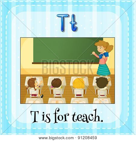 Flashcard letter T is for teach