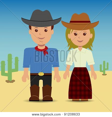 Cowboy and cowgirl.