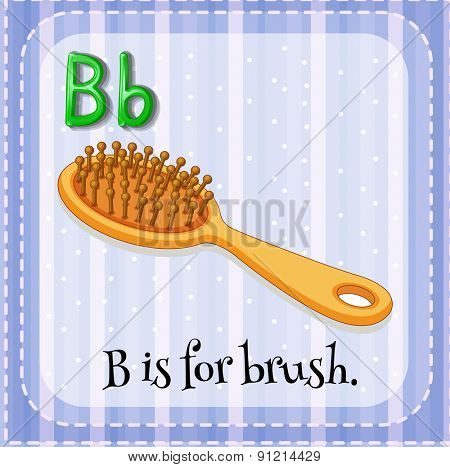 Flashcard letter B is for brush