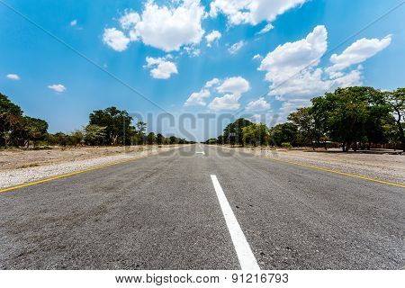 Endless Road With Blue Sky