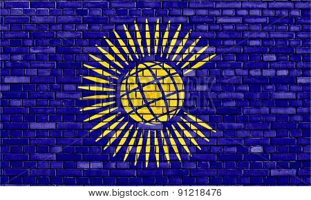 Flag Of Commonwealth Painted On Brick Wall