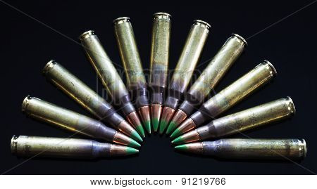Cartridges With Green Tipped Bullets
