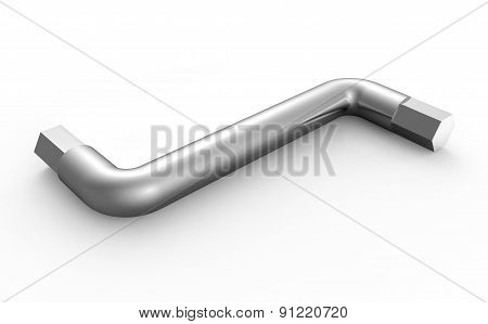 Metal S Shaped Hexkey Isolated On White Background