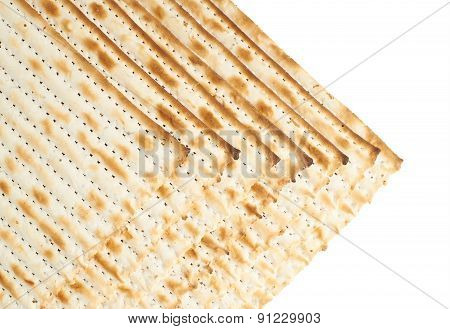 Multiple matza flatbreads lying one over another