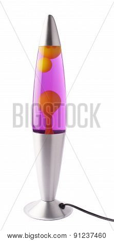 Pink magneta lava lamp isolated