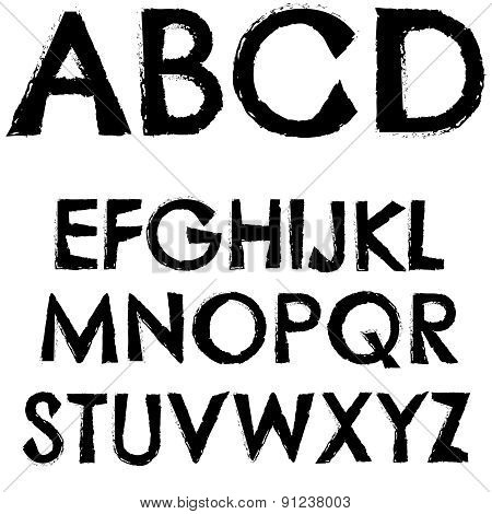 Grunge Font Full Alphabet Letter