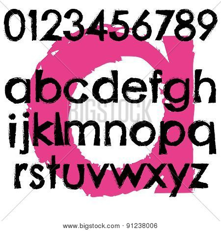 Grunge Font Full Alphabet Letter Lowercase